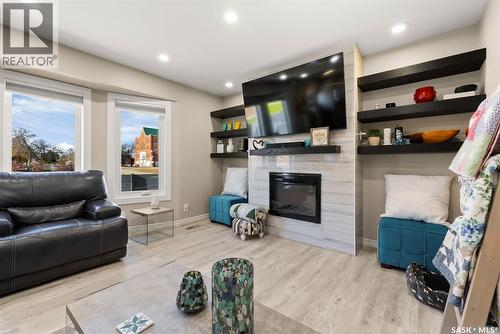 421 2Nd Avenue, Odessa, SK - Indoor Photo Showing Living Room With Fireplace