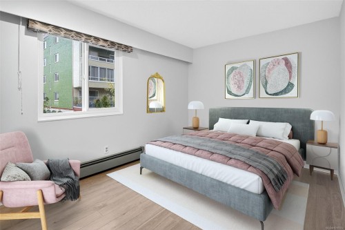 201-1188 Yates St, Victoria, BC - Indoor Photo Showing Bedroom