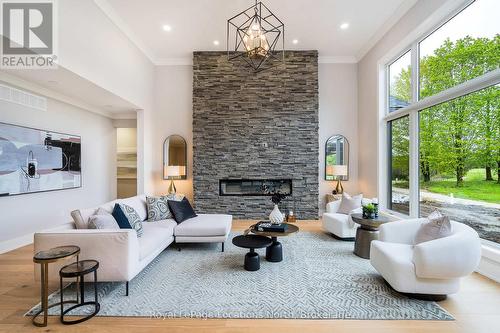 30 Hilton Lane, Meaford, ON - Indoor Photo Showing Living Room With Fireplace