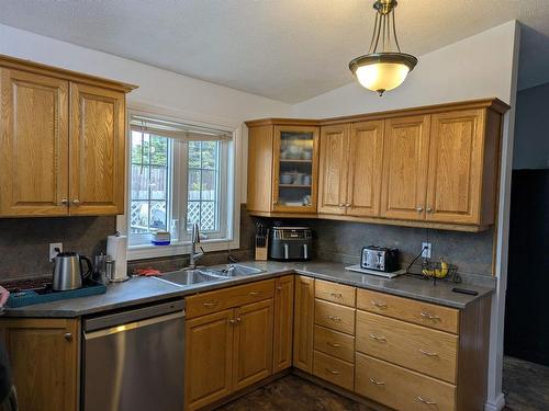34 Hemlo Drive, Marathon, ON - Indoor Photo Showing Kitchen With Double Sink