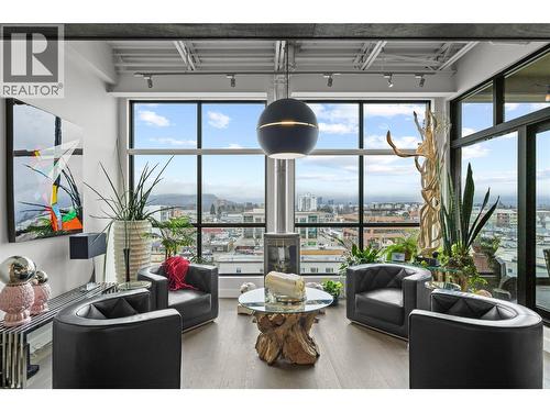 Bright living room with floor to ceiling windows - 1630 Pandosy Street Unit# 605, Kelowna, BC - Indoor Photo Showing Other Room