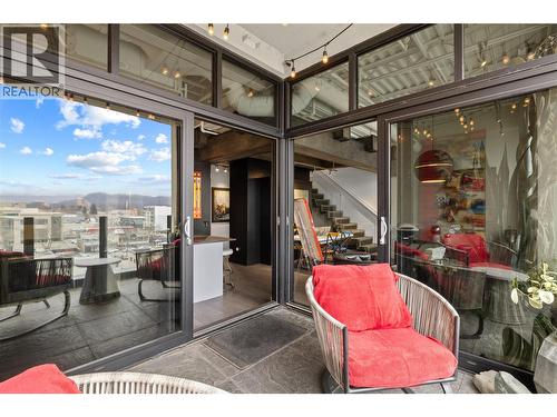 Spacious balcony off of the kitchen - - 1630 Pandosy Street Unit# 605, Kelowna, BC - Outdoor With Deck Patio Veranda With Exterior