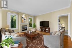 Staged image - living room with fireplace - 