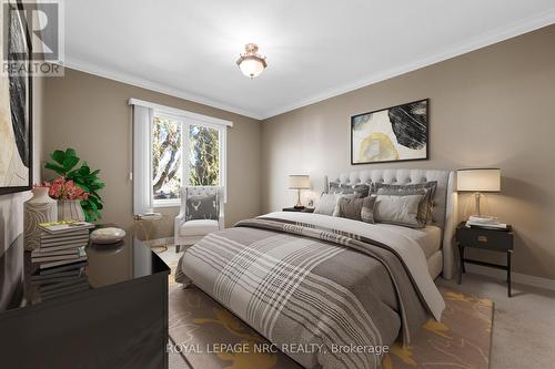 Staged image - main floor primary - 157 Loretta Drive, Niagara-On-The-Lake (Virgil), ON - Indoor Photo Showing Bedroom
