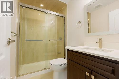 Full bath with a stall shower and vanity - 19 Sassafras Street Unit# Lower, Kitchener, ON - Indoor Photo Showing Bathroom