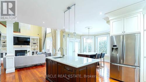 2489 Olinda Court, Mississauga, ON - Indoor Photo Showing Kitchen With Fireplace