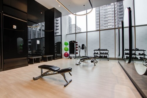Exercise room - 2903-2320 Rue Tupper, Montréal (Ville-Marie), QC - Indoor Photo Showing Gym Room