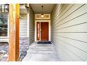 covered front door entry - 1701 Mountain View Avenue, Lumby, BC  - Outdoor With Exterior 