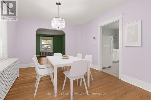 Virtually staged - 16 Locust Street, Welland (Prince Charles), ON - Indoor Photo Showing Dining Room