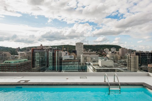 Pool - 1703-1160 Rue Mackay, Montréal (Ville-Marie), QC - Outdoor With In Ground Pool With View