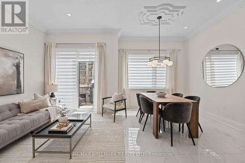 Walk-out to deck from family and dining room. - 129 High Street W, Mississauga, ON - Indoor Photo Showing Dining Room