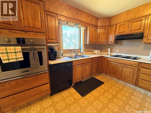 4419 Centre Street, Cadillac, SK - Indoor Photo Showing Kitchen With Double Sink