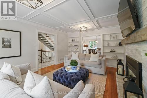1117 Fleet Street, Mississauga, ON - Indoor Photo Showing Living Room With Fireplace