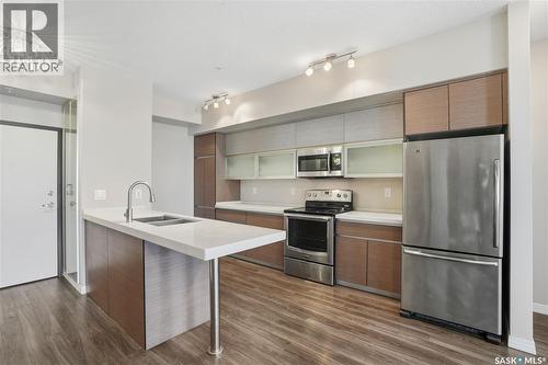 221 235 Evergreen Square, Saskatoon, SK - Indoor Photo Showing Kitchen With Double Sink With Upgraded Kitchen