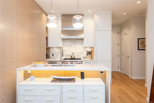 203-1201 Fort St, Victoria, BC - Indoor Photo Showing Kitchen With Double Sink With Upgraded Kitchen