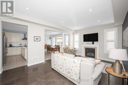 3348 Pottery Drive, Burlington (Alton), ON - Indoor Photo Showing Living Room With Fireplace