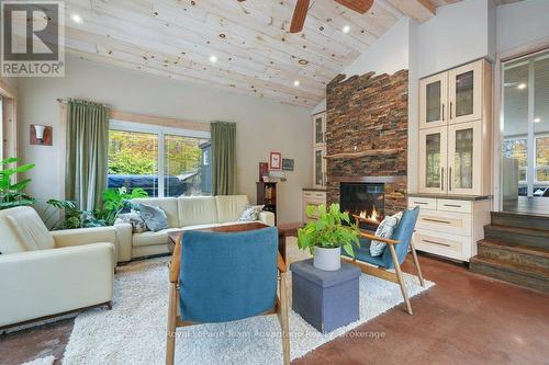 Cozy family Room - 34 Beechwood Lane, Seguin, ON - Indoor Photo Showing Living Room With Fireplace