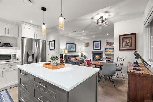 5869 Deuchars Dr, Duncan, BC - Indoor Photo Showing Kitchen With Fireplace With Upgraded Kitchen