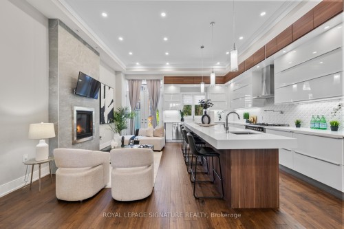 59A Bexhill Avenue, Toronto, ON - Indoor Photo Showing Kitchen With Fireplace With Upgraded Kitchen