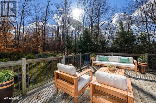 Private sundeck wrapped in nature - 336 Clear Lake Road, Seguin, ON - Outdoor With Deck Patio Veranda