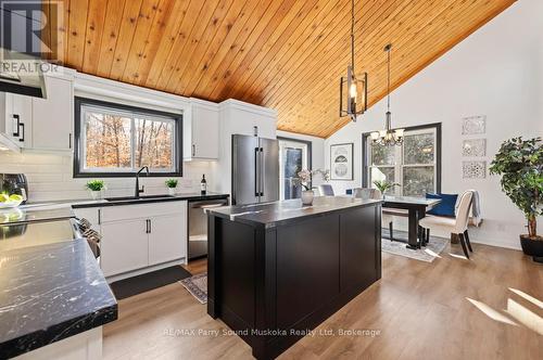New kitchen w large centre island - 336 Clear Lake Road, Seguin, ON - Indoor Photo Showing Kitchen With Upgraded Kitchen
