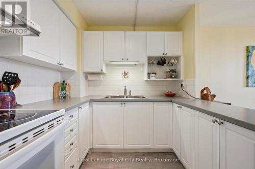 Updated kitchen - 403 - 93 Westwood Road, Guelph (Willow West/Sugarbush/West Acres), ON - Indoor Photo Showing Kitchen With Double Sink