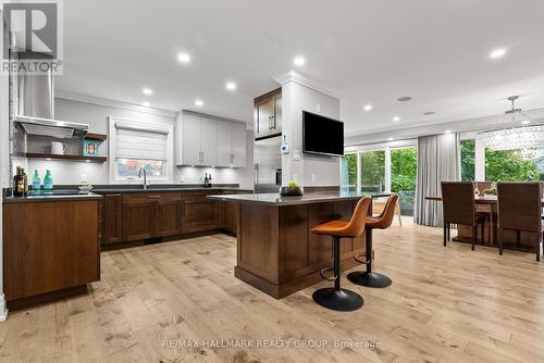 Open Concept KITCHEN with island. - 217 Belford Crescent, Ottawa, ON - Indoor Photo Showing Kitchen