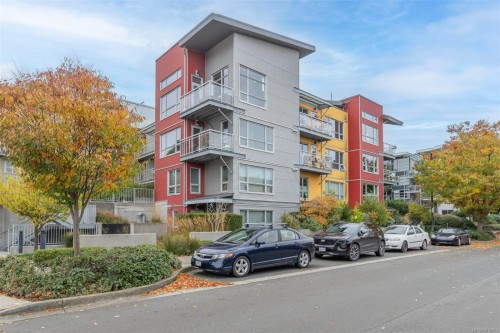405-787 Tyee Rd, Victoria, BC - Outdoor With Balcony With Facade