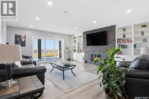 Toye Acreage, Grant Rm No. 372, SK - Indoor Photo Showing Living Room With Fireplace