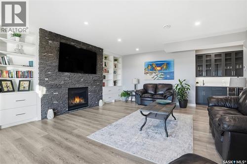 Toye Acreage, Grant Rm No. 372, SK - Indoor Photo Showing Living Room With Fireplace