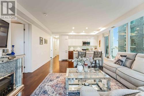 601 - 111 Champagne Avenue S, Ottawa, ON - Indoor Photo Showing Living Room With Fireplace