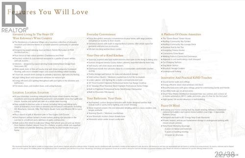 Features List - 2760 Olalla Road Unit# 207, West Kelowna, BC - Other