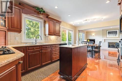 2543 King Forrest Drive, Mississauga, ON - Indoor Photo Showing Kitchen With Fireplace