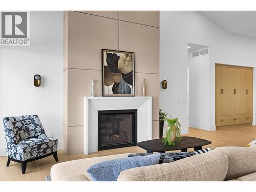 Timeless+Modern details - 1359 Vineyard Drive, West Kelowna, BC - Indoor Photo Showing Living Room With Fireplace