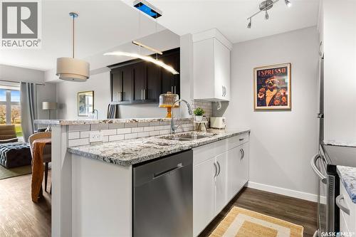 111 1220 Blackfoot Drive, Regina, SK - Indoor Photo Showing Kitchen With Double Sink With Upgraded Kitchen