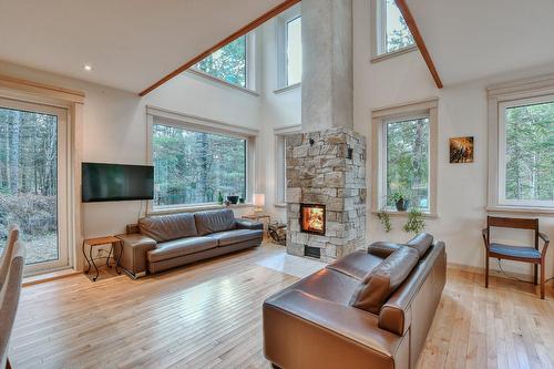 Living room - 2466 Rue St-Adolphe, Val-David, QC - Indoor Photo Showing Living Room With Fireplace