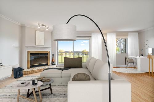 Living room - 9623 Rue Bellerive, Montréal (Mercier/Hochelaga-Maisonneuve), QC - Indoor Photo Showing Living Room With Fireplace