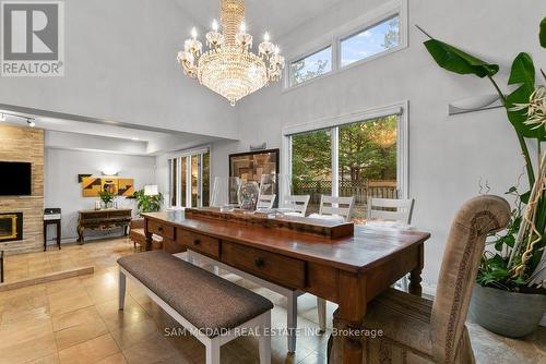 988 Tennyson Avenue, Mississauga, ON - Indoor Photo Showing Dining Room With Fireplace