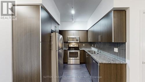 307 - 55 Speers Road N, Oakville, ON - Indoor Photo Showing Kitchen With Stainless Steel Kitchen With Double Sink
