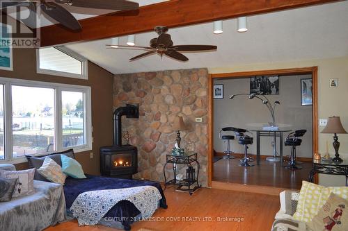 21 Turtle Path, Ramara, ON - Indoor Photo Showing Living Room With Fireplace