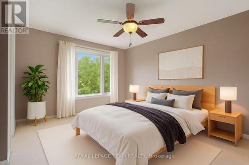 Virtually staged Primary Bedroom. - 6201 Arbourwood Drive, Ottawa, ON - Indoor Photo Showing Bedroom