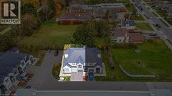 Aerial perspective of suburban area - 