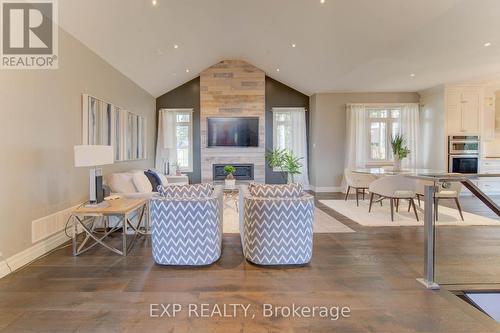 52 Edgehill Drive, Kitchener, ON - Indoor Photo Showing Living Room With Fireplace