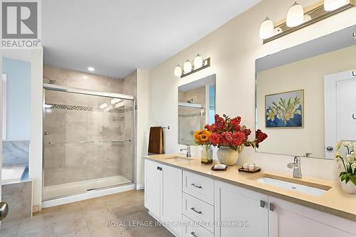 Primary Ensuite, virtually staged - 32 Aconitum Way, Ottawa, ON - Indoor Photo Showing Bathroom