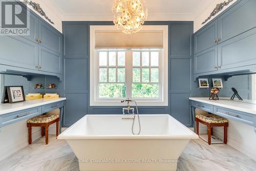 Luxurious Ensuite with a Soaker Tub, Glass Shower. - 215 Dock Road, Barrie, ON - Indoor Photo Showing Kitchen