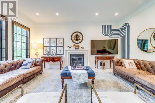 Family Room with a Fire Place for Family Gathering - 215 Dock Road, Barrie, ON - Indoor Photo Showing Living Room With Fireplace