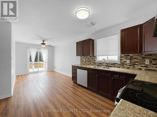 Open concept kitchen and dining rooms. - 143 Nicholas Street, Quinte West (Murray Ward), ON - Indoor Photo Showing Kitchen With Double Sink