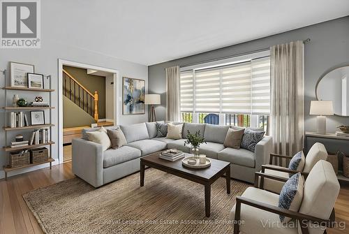 Virtually Staged - Living Room - 107 Billington Crescent, Hamilton, ON - Indoor Photo Showing Living Room