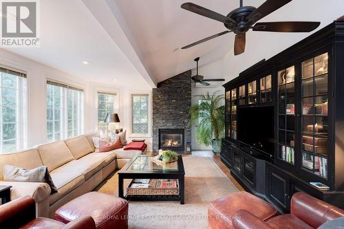 132 Sparling Court, Oakville, ON - Indoor Photo Showing Living Room With Fireplace