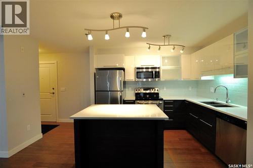 B107 415 Hunter Road, Saskatoon, SK - Indoor Photo Showing Kitchen With Double Sink With Upgraded Kitchen